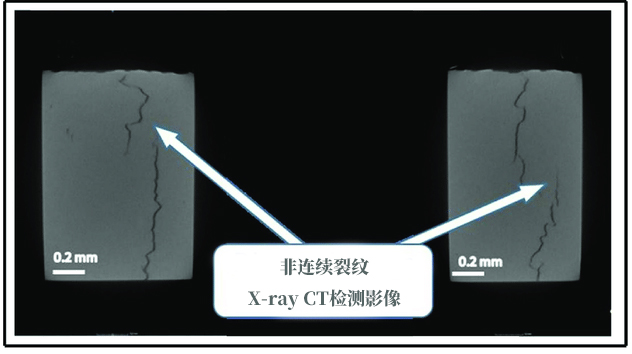 材料的非连续裂纹Xray-CT检测影像