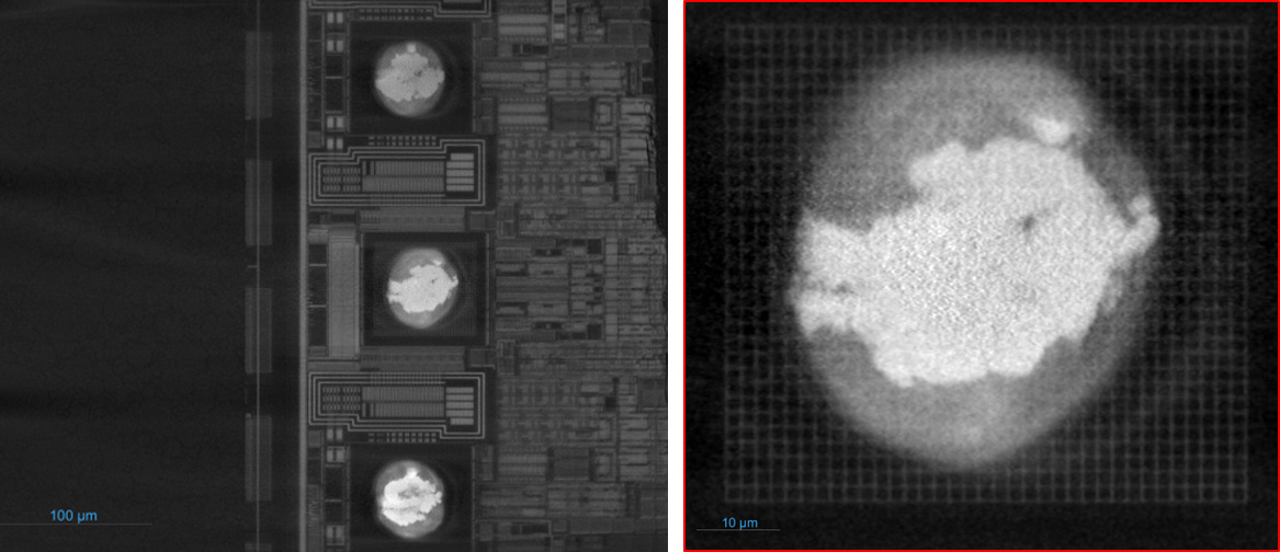 X-ray检测商用SD卡，检测出一个0.9微米的空洞or裂纹