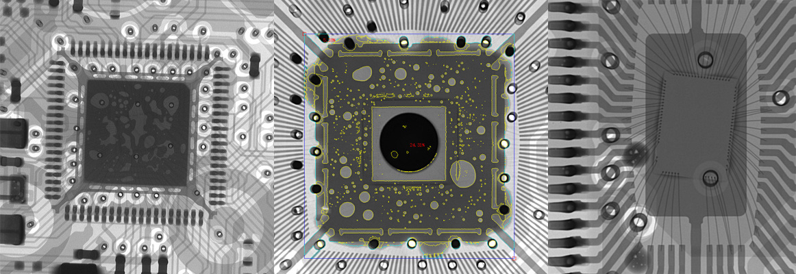 X射线机透视芯片内部的金线检测影像图