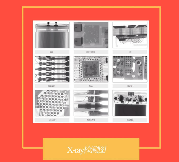 xray设备-电容-IGBT半导体-IC-汽车线束-BGA-滤波器-MiniLED-烙铁头焊枪-成品组装的检测图